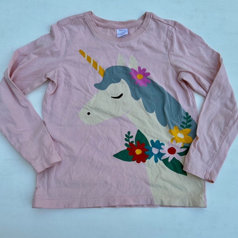 Hanna Andersson Pink Unicorn Long Sleeve Shirt